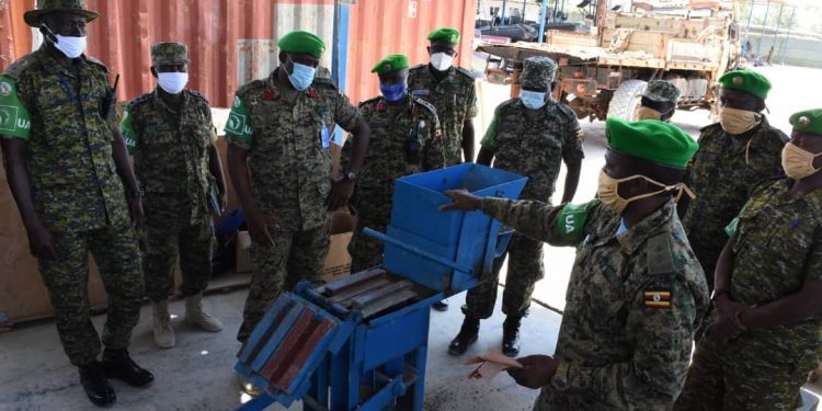 UPDF -Airforce officer invents a brick making machine