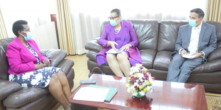 Minister Kyambadde, Commonwealth Secretary-General Patricia Scotland strategize on trade