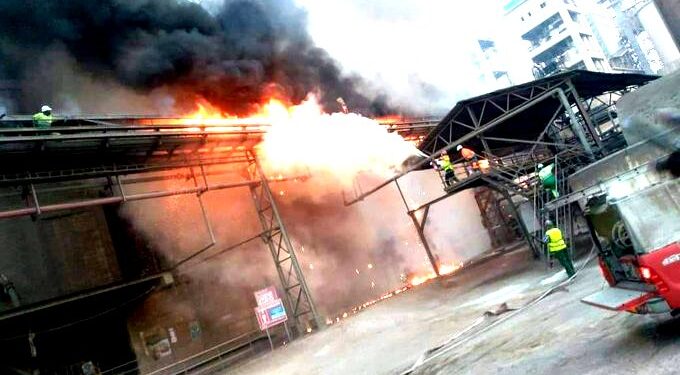 VIDEO: Fire guts Hima cement factory in Kasese district. A fire has been reported at the Hima Cement Factory Plant in Kasese district in the South-Western region in Uganda.