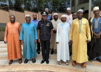 The Director of Crime Intelligence in Uganda, AIGP Brig. Christopher Ddamulira, meets with the Tabliq sect at Crime Intelligence headquarters in Kololo